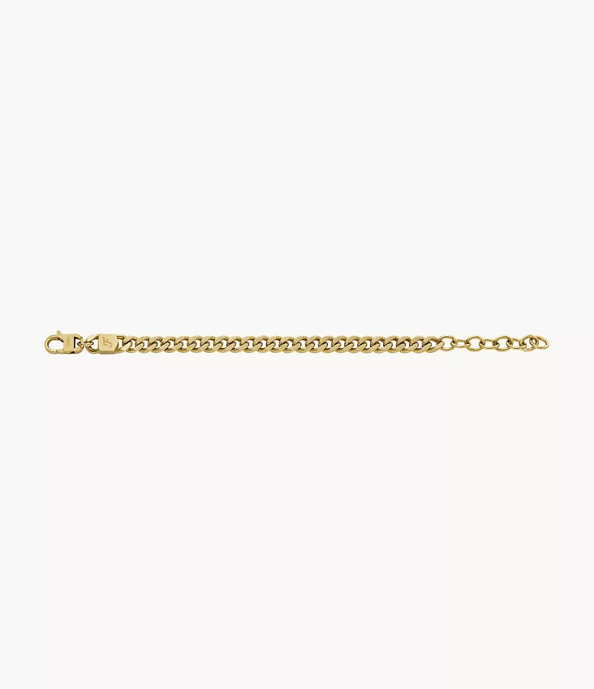 Harlow Linear Texture Chain Gold-Tone Stainless Steel Bracelet