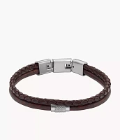 All Stacked Up Brown Leather Multi-Strand Bracelet