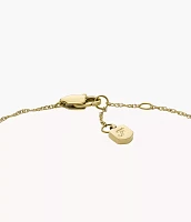 Sutton Radiant Love Gold-Tone Mother-of-Pearl Stainless Steel Heart Station Bracelet