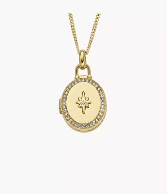 Sadie Locket Collection Gold-Tone Stainless Steel Pendant Necklace