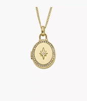 Sadie Locket Collection Gold-Tone Stainless Steel Pendant Necklace