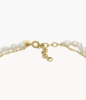 Summer Pearls Gold-Tone Stainless Steel Freshwater Pearl Anklet