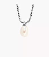 Summer Pearls Stainless Steel Freshwater Pearl Pendant Necklace