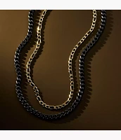 Ellis Core Chains Gold-Tone Stainless Steel Figaro Chain Necklace