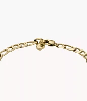 Ellis Core Chains Gold-Tone Stainless Steel Figaro Chain Bracelet