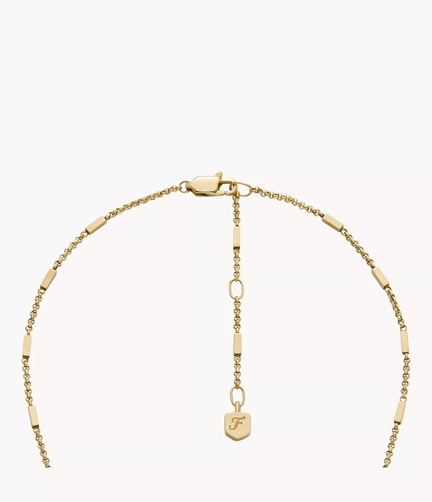 All Stacked Up Gold-Tone Stainless Steel Y-Neck Necklace