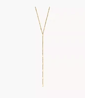 All Stacked Up Gold-Tone Stainless Steel Y-Neck Necklace