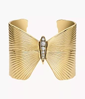 Butterfly Collection Gold-Tone Stainless Steel Cuff Bracelet