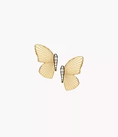 Butterfly Collection Gold-Tone Stainless Steel Stud Earrings