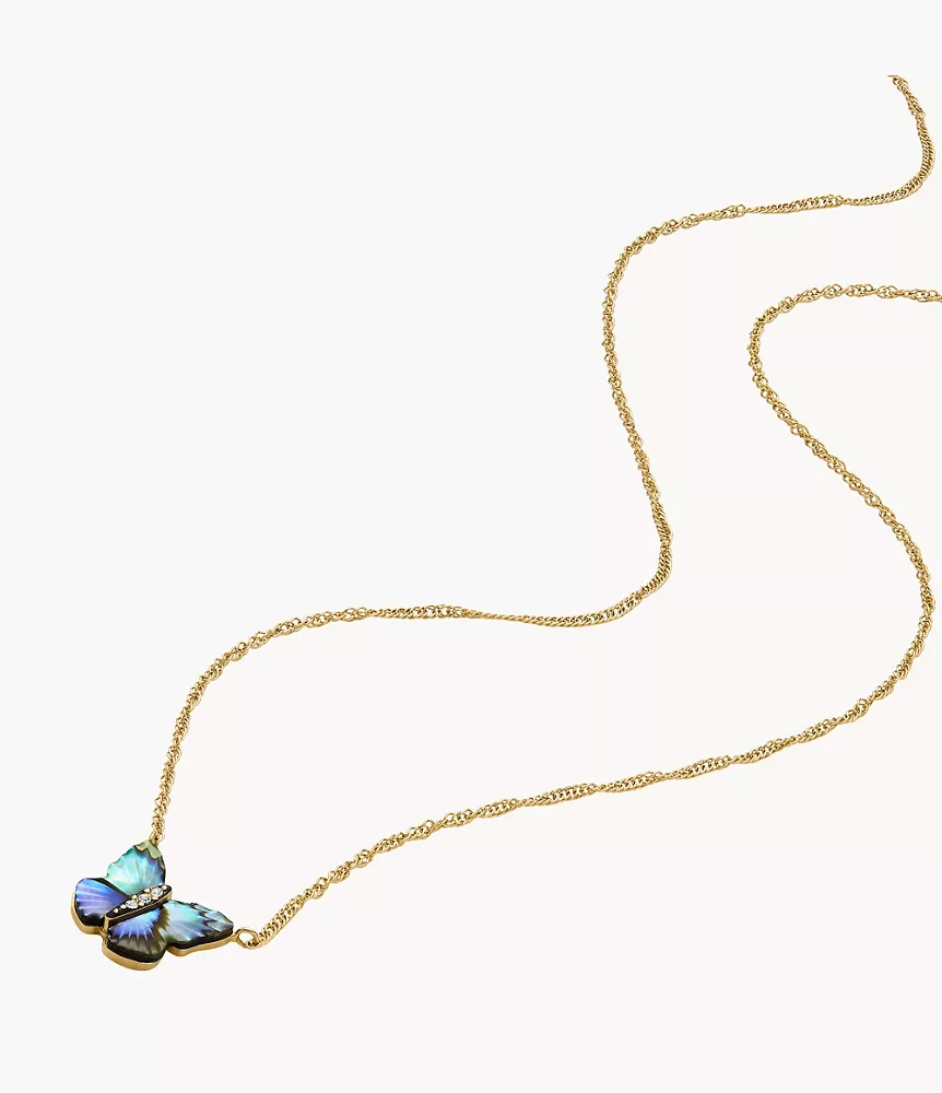 Sutton Butterfly Wings Multicolour Abalone Pendant Necklace