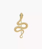 Gold-Tone Stainless Steel Snake Pin Brooch