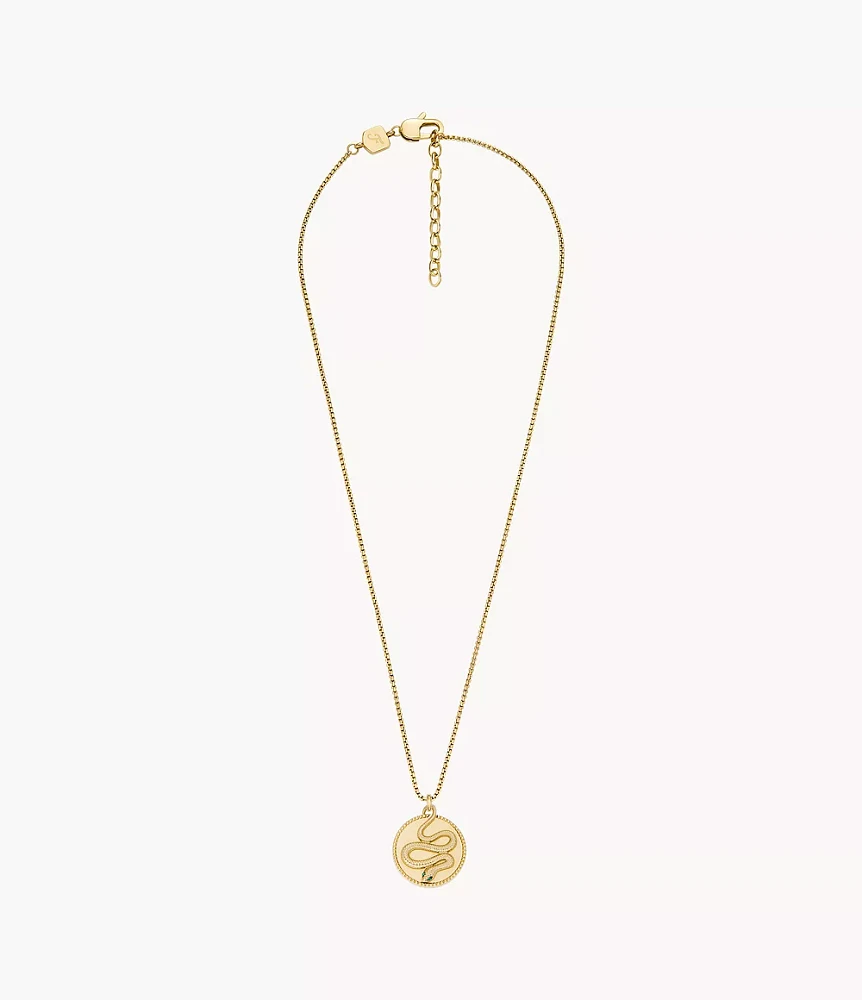 Lunar New Year Gold-Tone Stainless Steel Pendant Necklace