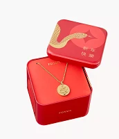 Lunar New Year Gold-Tone Stainless Steel Pendant Necklace