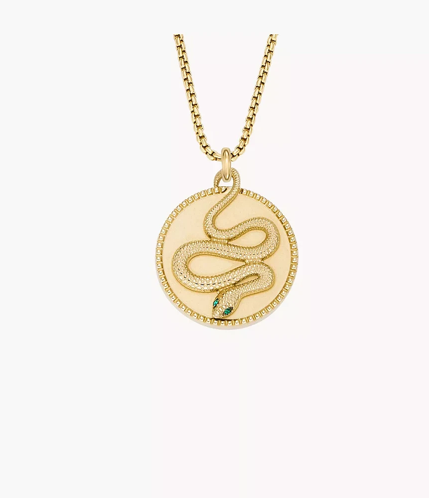 Lunar New Year Gold-Tone Stainless Steel Pendant Necklace