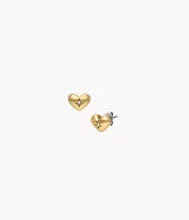Sadie All My Love Gold-Tone Stainless Steel Heart Stud Earrings