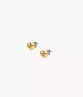 Sadie All My Love Gold-Tone Stainless Steel Heart Stud Earrings