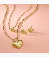 Sadie All My Love Gold-Tone Stainless Steel Heart Stud Earrings