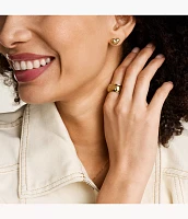 Sadie All My Love Gold-Tone Stainless Steel Heart Stud Earrings