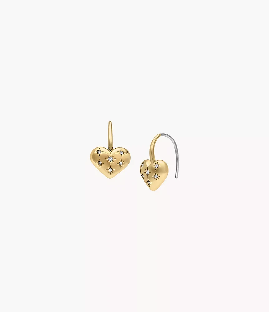 Sadie All My Love Gold-Tone Stainless Steel Heart Drop Earrings