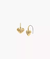 Sadie All My Love Gold-Tone Stainless Steel Heart Drop Earrings