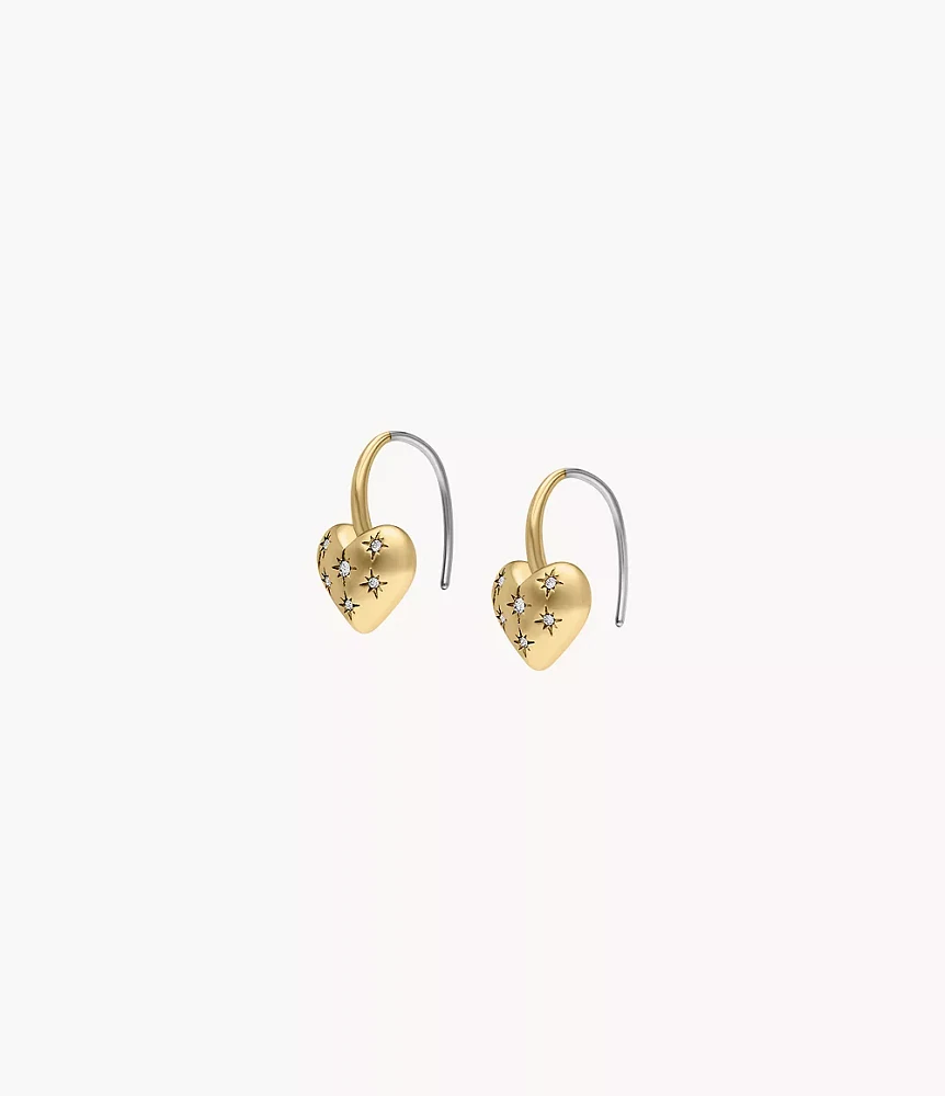 Sadie All My Love Gold-Tone Stainless Steel Heart Drop Earrings