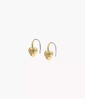Sadie All My Love Gold-Tone Stainless Steel Heart Drop Earrings