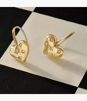 Sadie All My Love Gold-Tone Stainless Steel Heart Drop Earrings