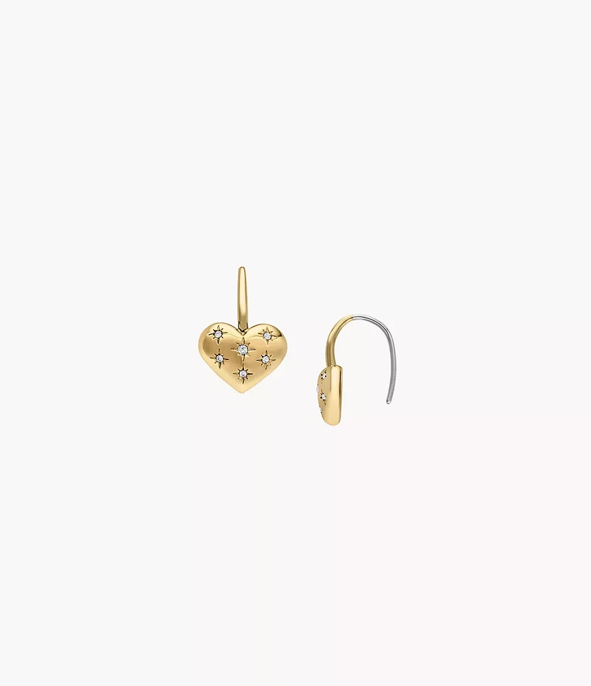 Sadie All My Love Gold-Tone Stainless Steel Heart Drop Earrings