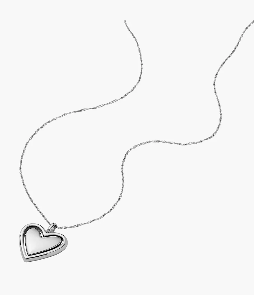 Legacy Heart Stainless Steel Rotating Pendant Necklace