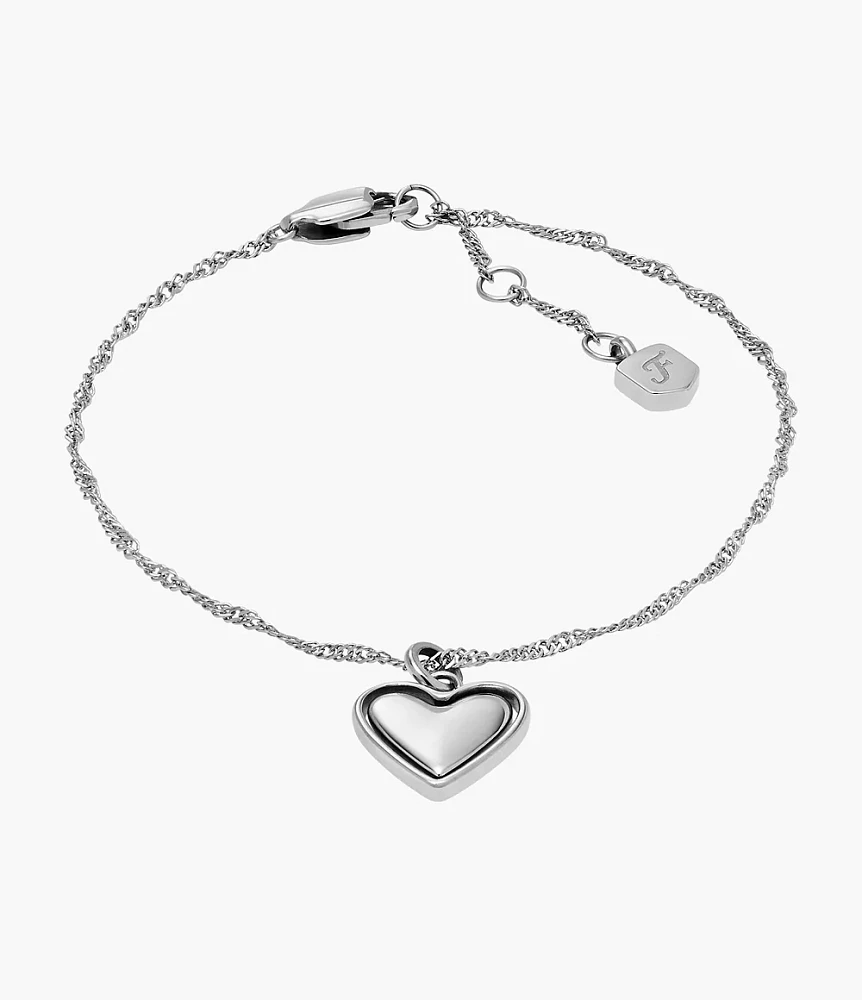 Legacy Heart Stainless Steel Rotating Chain Bracelet