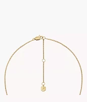 Pisces Written the Stars Gold-Tone Stainless Steel Green Mother-of-Pearl Pendant Necklace