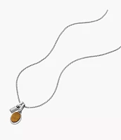 Stones Tiger's Eye Stainless Steel Pendant Necklace