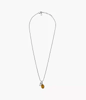 Stones Tiger's Eye Stainless Steel Pendant Necklace