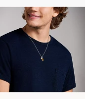 Stones Tiger's Eye Stainless Steel Pendant Necklace