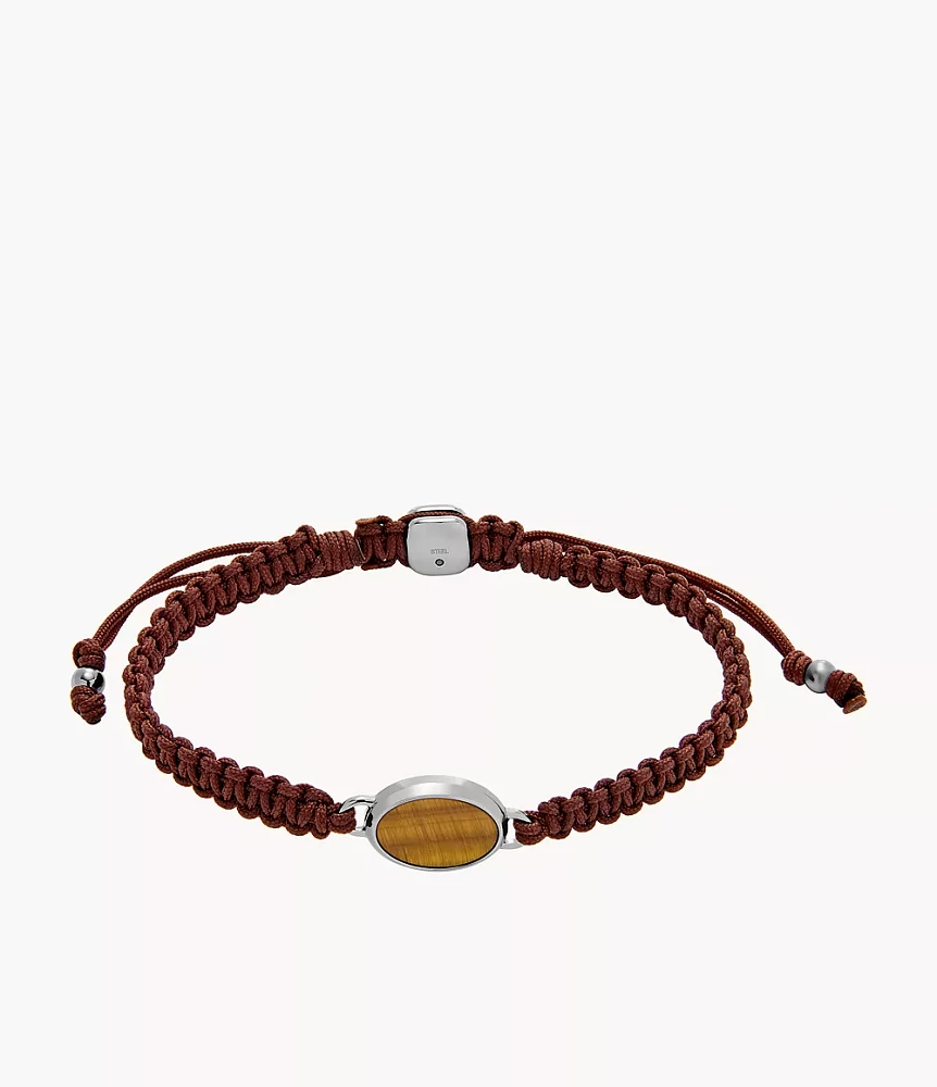 Stones Tiger's Eye Stainless Steel Station Bracelet