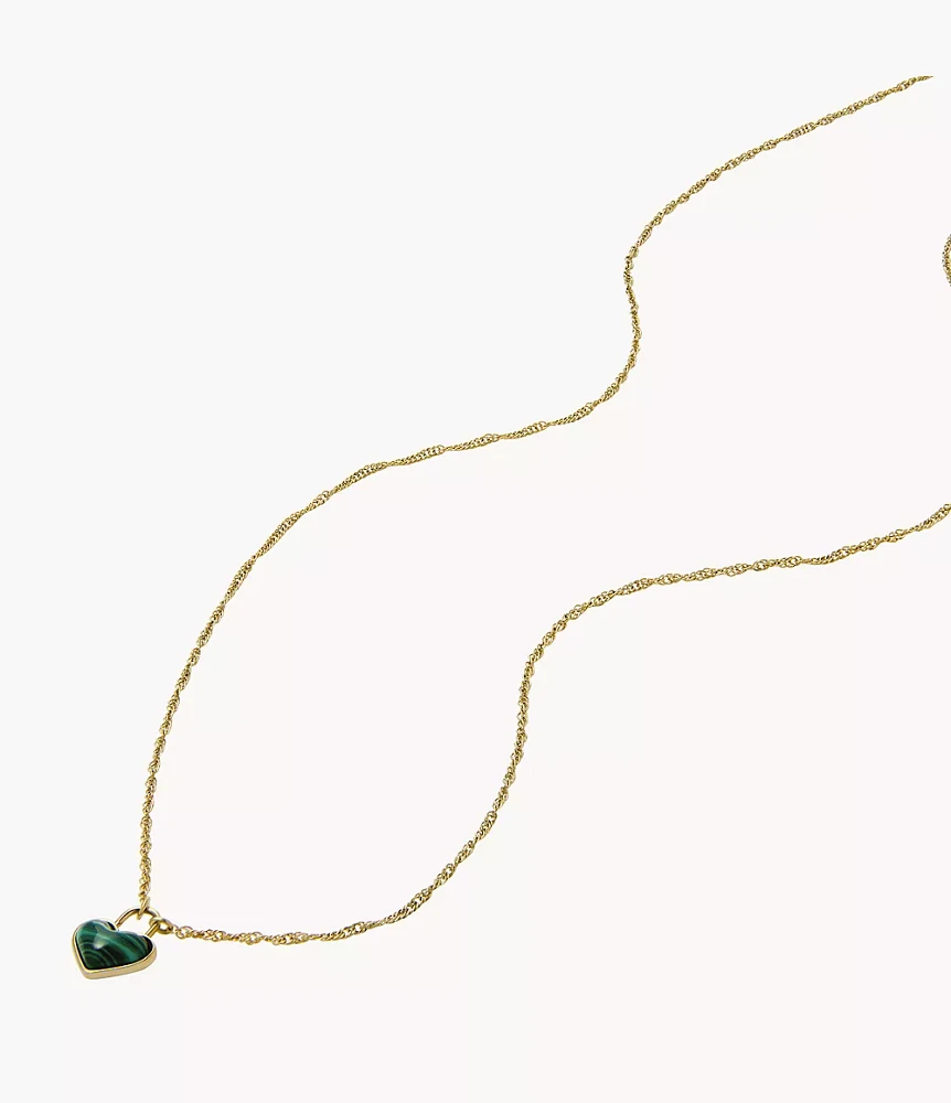 Modern Meadows Reconstituted Malachite Heart Pendant Necklace