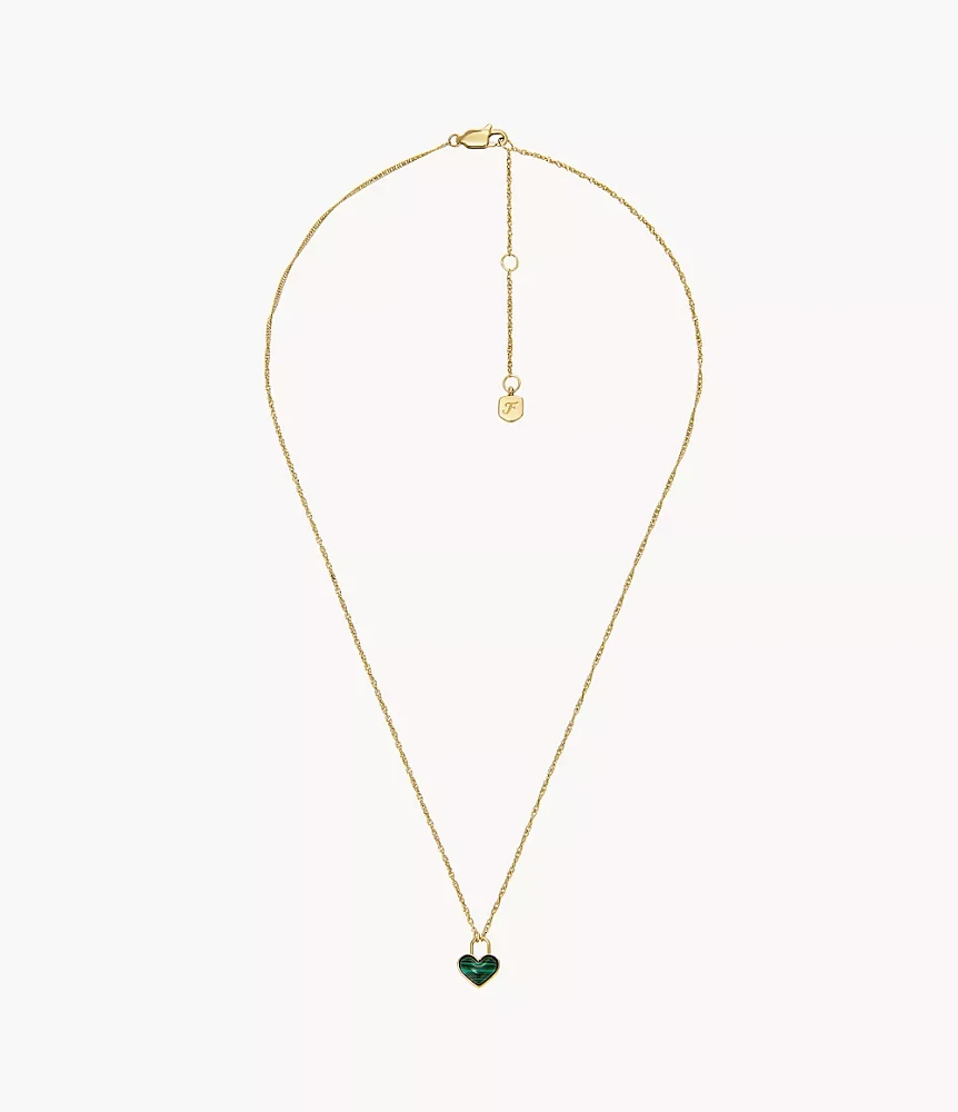 Modern Meadows Reconstituted Malachite Heart Pendant Necklace