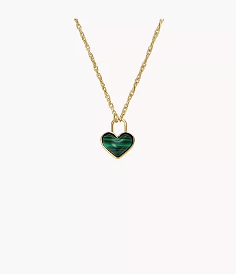 Modern Meadows Reconstituted Malachite Heart Pendant Necklace