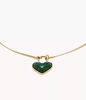 Modern Meadows Reconstituted Malachite Heart Chain Bracelet