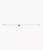 Modern Meadows Reconstituted Malachite Heart Chain Bracelet