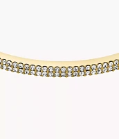 Ellis Pavé Glitz Gold-Tone Stainless Steel Bangle Bracelet