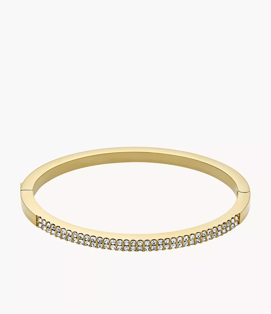 Ellis Pavé Glitz Gold-Tone Stainless Steel Bangle Bracelet