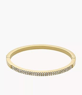 Ellis Pavé Glitz Gold-Tone Stainless Steel Bangle Bracelet