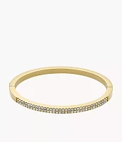 Ellis Pavé Glitz Gold-Tone Stainless Steel Bangle Bracelet