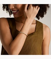 Ellis Pavé Glitz Gold-Tone Stainless Steel Bangle Bracelet