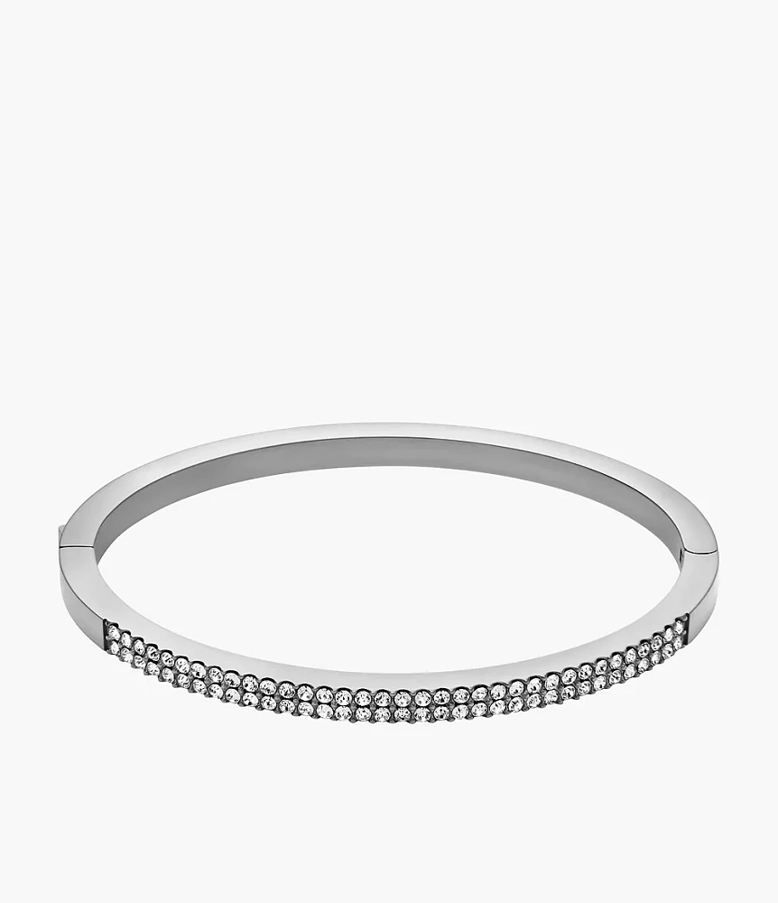 Ellis Pavé Glitz Stainless Steel Bangle Bracelet