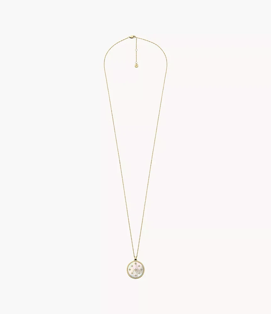 Classic Mother-of-Pearl Gold-Tone Stainless Steel Pendant Necklace