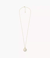 Classic Mother-of-Pearl Gold-Tone Stainless Steel Pendant Necklace