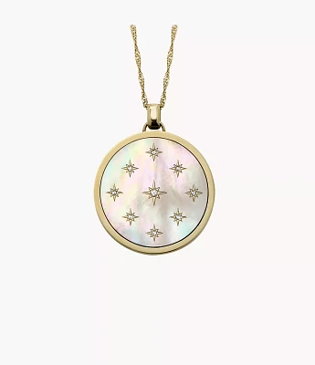 Classic Mother-of-Pearl Gold-Tone Stainless Steel Pendant Necklace