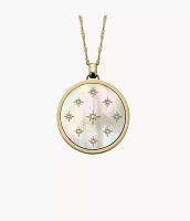 Classic Mother-of-Pearl Gold-Tone Stainless Steel Pendant Necklace